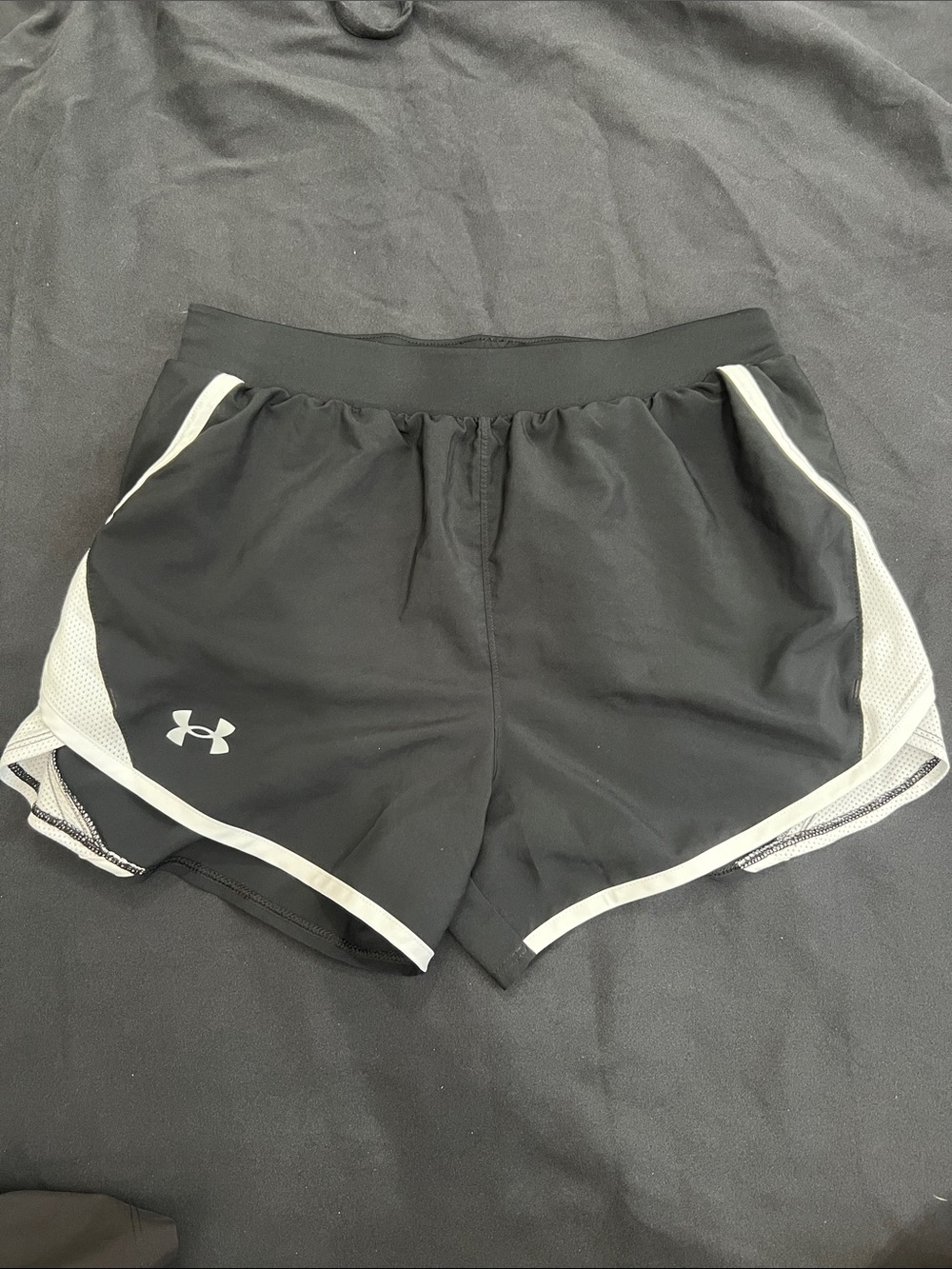 Under Armour Black Athletic Shorts with White Trim